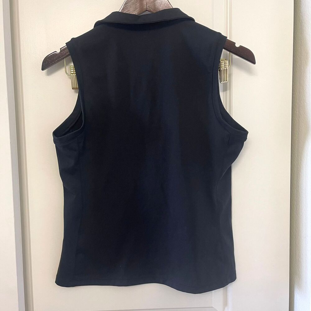 Reebok Women's Black Ace Polo Performance Stretch Active Fit Tank tee Top XS - Picture 3 of 7